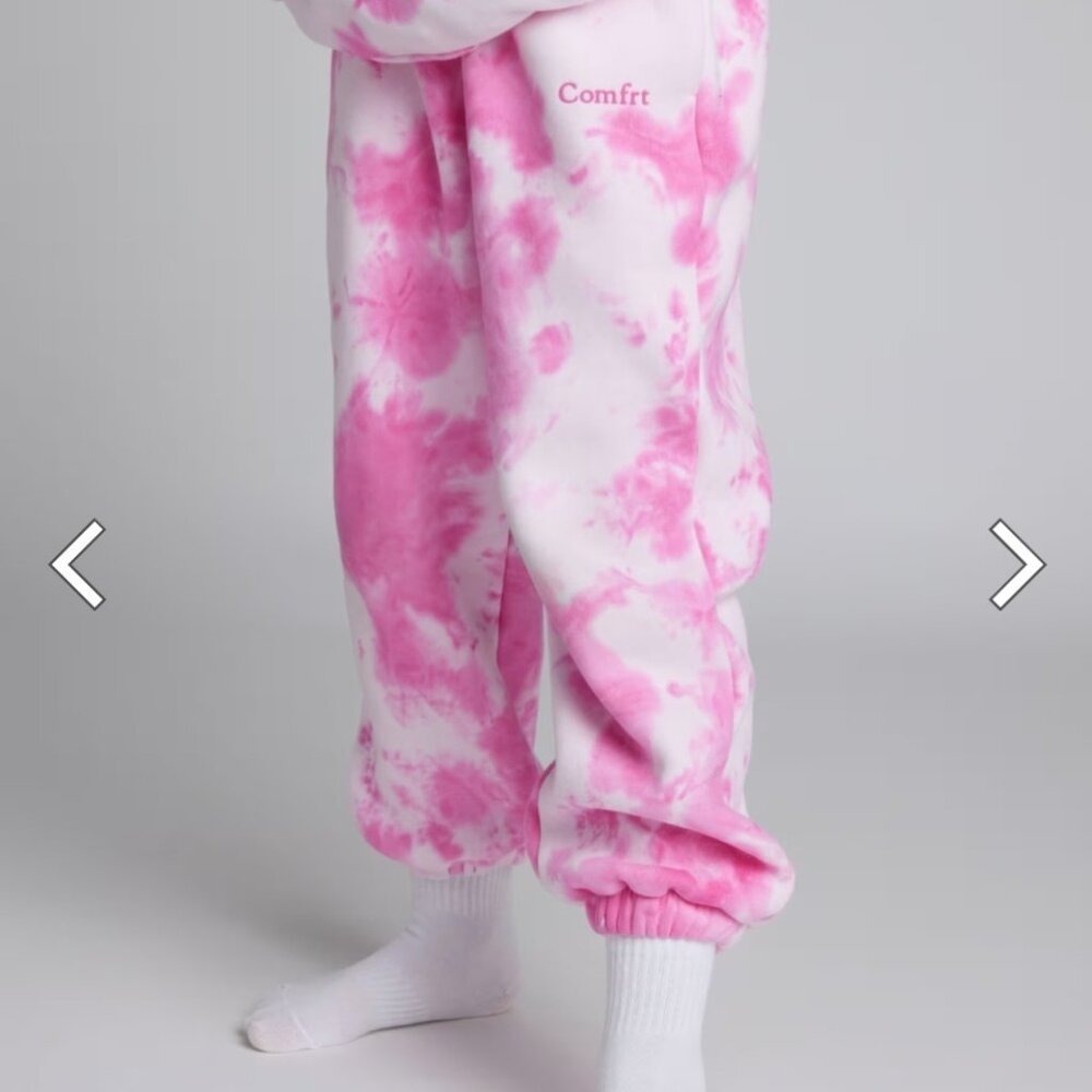 Comfrt Sweatpants Strawberry Swirl Pink Tie Dye Joggers kids medium